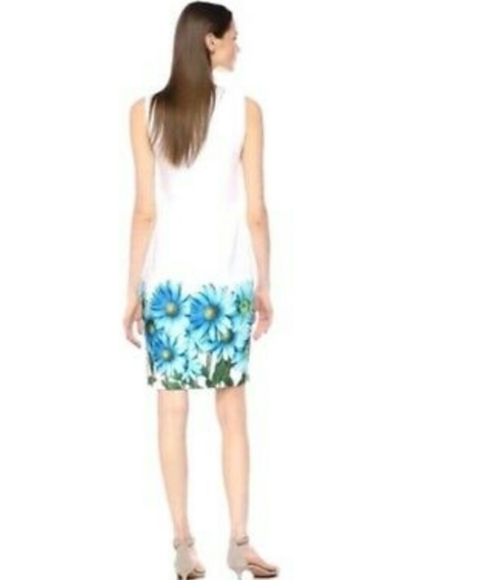 Calvin Klein Floral Border Sleeveless Sheath Dress - Picture 2 of 3